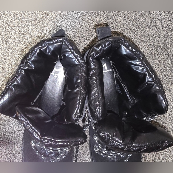 Marc Fisher LTD Innie Suede Lace-Up Hiker Boots Black Womens Dize 8 - Picture 2 of 12